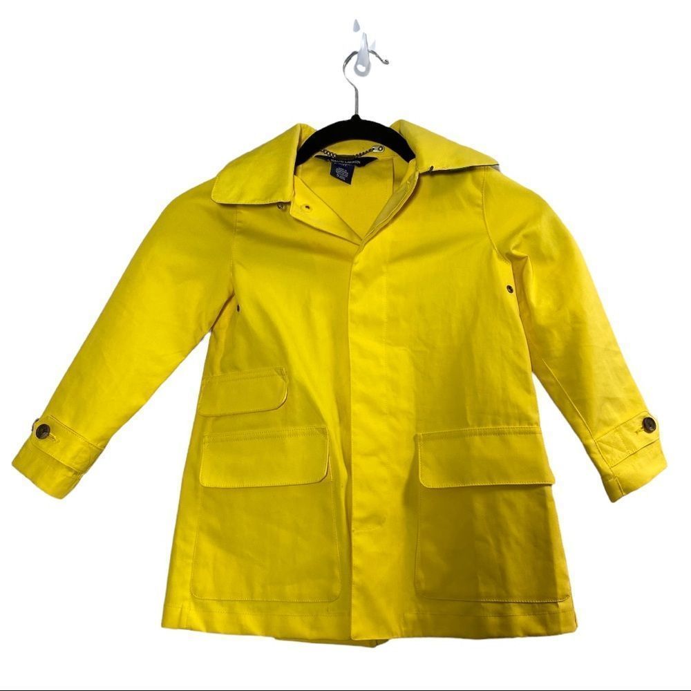 RALPH LAUREN Yellow Cotton Hooded  Raincoat 4 4T